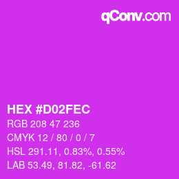 Color code: HEX #D02FEC | qconv.com