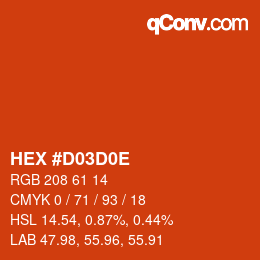 Color code: HEX #D03D0E | qconv.com