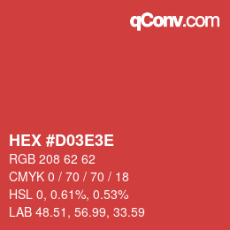 Código de color: HEX #D03E3E | qconv.com