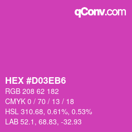颜色代码: HEX #D03EB6 | qconv.com