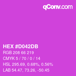 カラーコード: HEX #D042DB | qconv.com
