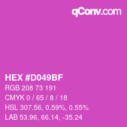 カラーコード: HEX #D049BF | qconv.com
