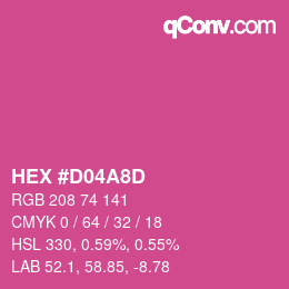 カラーコード: HEX #D04A8D | qconv.com