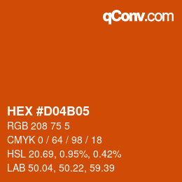 Color code: HEX #D04B05 | qconv.com