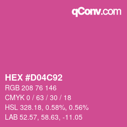 カラーコード: HEX #D04C92 | qconv.com