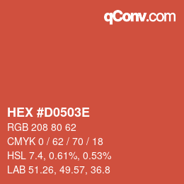 Color code: HEX #D0503E | qconv.com