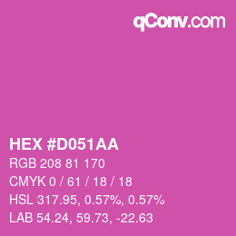 カラーコード: HEX #D051AA | qconv.com