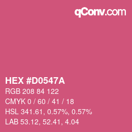 カラーコード: HEX #D0547A | qconv.com