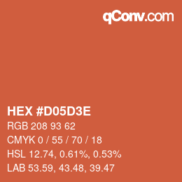 Color code: HEX #D05D3E | qconv.com