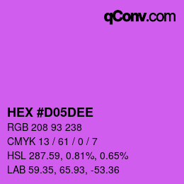 Color code: HEX #D05DEE | qconv.com