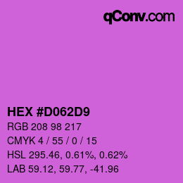 カラーコード: HEX #D062D9 | qconv.com