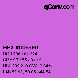 カラーコード: HEX #D065E0 | qconv.com