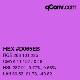 カラーコード: HEX #D065EB | qconv.com