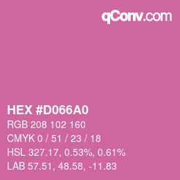 カラーコード: HEX #D066A0 | qconv.com