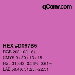 颜色代码: HEX #D067B5 | qconv.com