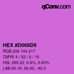 Color code: HEX #D068D9 | qconv.com