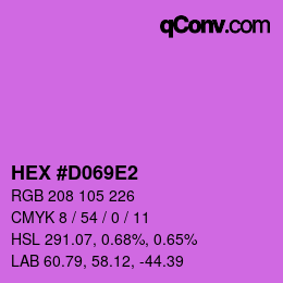 颜色代码: HEX #D069E2 | qconv.com