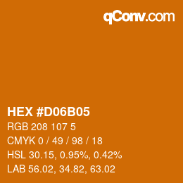 Color code: HEX #D06B05 | qconv.com