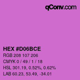 Color code: HEX #D06BCE | qconv.com