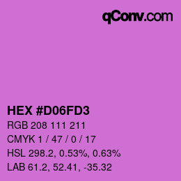 Color code: HEX #D06FD3 | qconv.com
