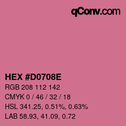 カラーコード: HEX #D0708E | qconv.com
