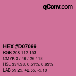 颜色代码: HEX #D07099 | qconv.com