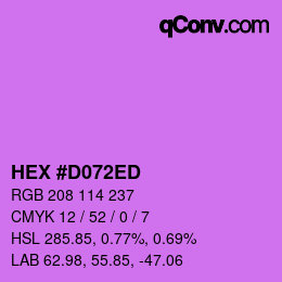 カラーコード: HEX #D072ED | qconv.com
