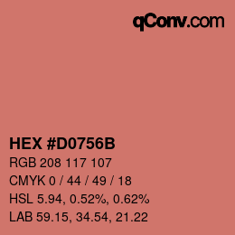 Color code: HEX #D0756B | qconv.com