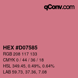 カラーコード: HEX #D07585 | qconv.com