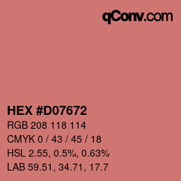 カラーコード: HEX #D07672 | qconv.com