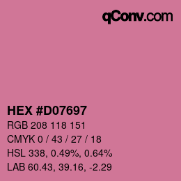 Código de color: HEX #D07697 | qconv.com