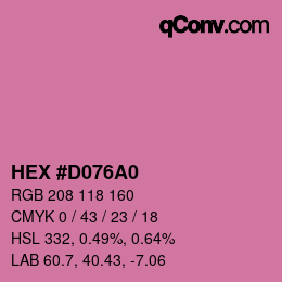 Farbcode: HEX #D076A0 | qconv.com