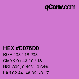 Código de color: HEX #D076D0 | qconv.com