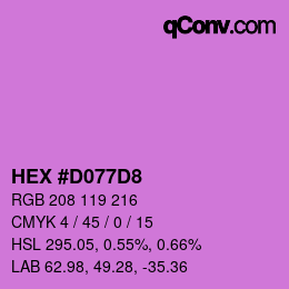 Color code: HEX #D077D8 | qconv.com