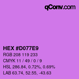 Color code: HEX #D077E9 | qconv.com
