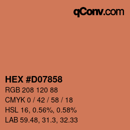 Farbcode: HEX #D07858 | qconv.com