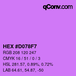 Color code: HEX #D078F7 | qconv.com