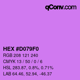 Color code: HEX #D079F0 | qconv.com