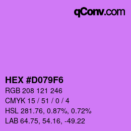 Color code: HEX #D079F6 | qconv.com