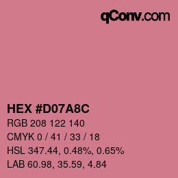 Color code: HEX #D07A8C | qconv.com