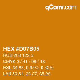 カラーコード: HEX #D07B05 | qconv.com