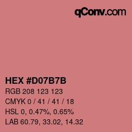 颜色代码: HEX #D07B7B | qconv.com