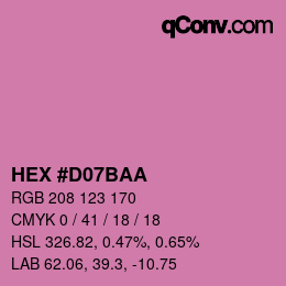 Farbcode: HEX #D07BAA | qconv.com