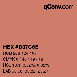 Color code: HEX #D07C6B | qconv.com