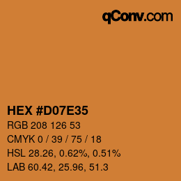 Color code: HEX #D07E35 | qconv.com