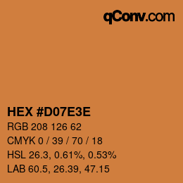 Farbcode: HEX #D07E3E | qconv.com
