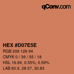 カラーコード: HEX #D07E5E | qconv.com