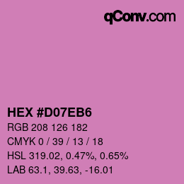 カラーコード: HEX #D07EB6 | qconv.com
