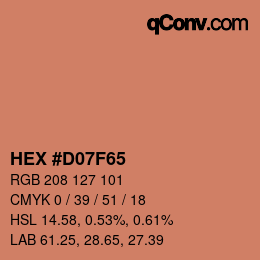 Code couleur: HEX #D07F65 | qconv.com