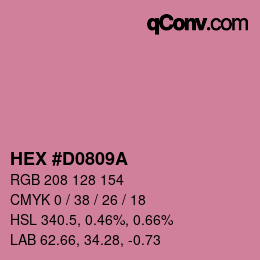 Farbcode: HEX #D0809A | qconv.com